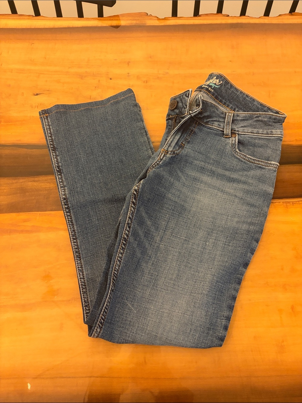 Wrangler Boot Cut Jeans in Medium Blue Wash